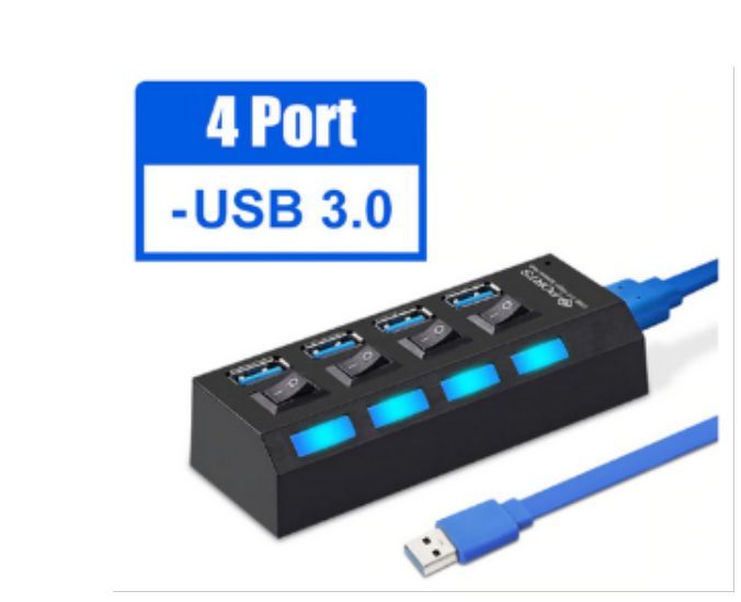 Изображение SMARTBUY (SBHA-7304-B) USB 3.0 хаб + выкл., 4 порта, черный