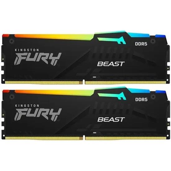 Изображение Оперативная память 2x16 GB DDR5 Kingston Fury Beast Black RGB (44800 Мб/с, 5600 МГц, CL40)