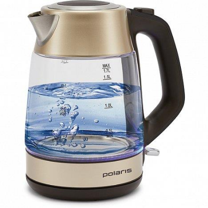 Изображение Электрический чайник Polaris PWK 1760CGL (2150 Вт/1,7 л /стекло, нержавеющая сталь/шампань)