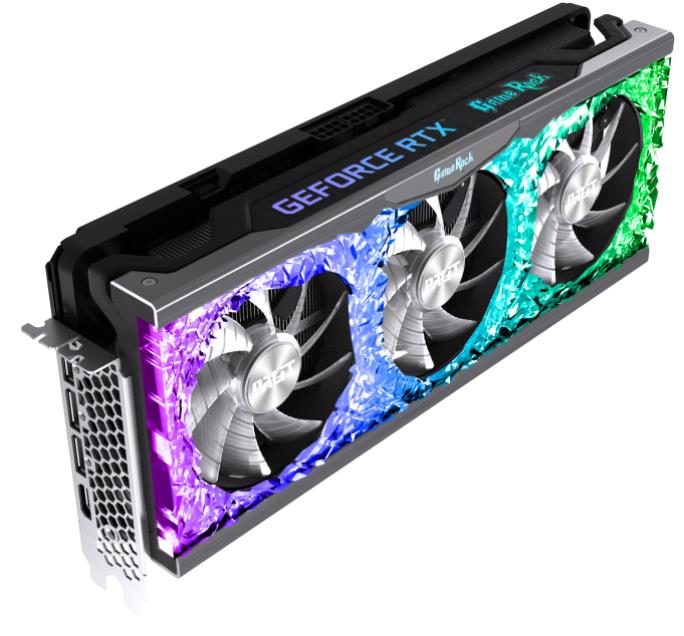 Изображение Видеокарта Palit GeForce RTX 3070 GameRock V1 (LHR) 8 Гб (NVIDIA GeForce RTX 3070, GDDR6)/(NE63070019P2-1040G V1)