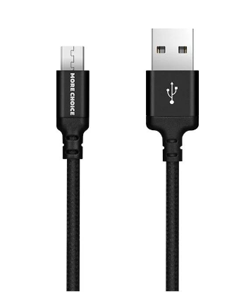 Изображение Кабель соединительный More Choice K12m USB 2.0 A Micro USB 2.0 B черный 1 м