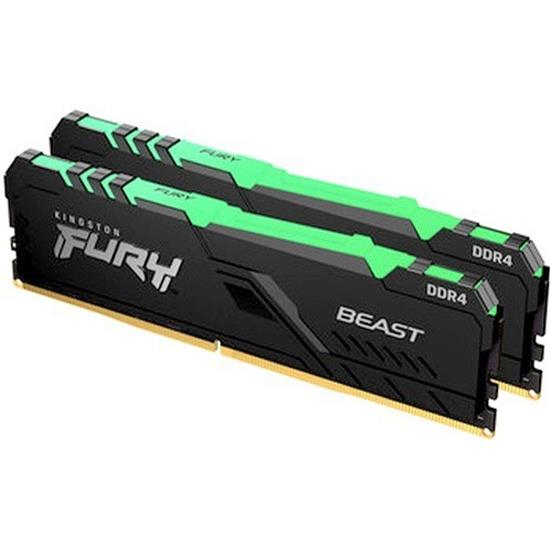 Изображение Оперативная память 2x16 GB DDR4 Kingston Fury Beast RGB (25600 МБ/с, 3200 МГц, CL16)