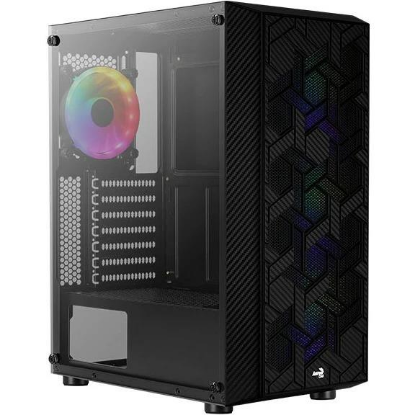 Изображение Корпус AeroCool Hive-G-BK-v2 (mATX, ATX, Mini-ITX, черный, без БП)/(ACCM-PV27043.11)