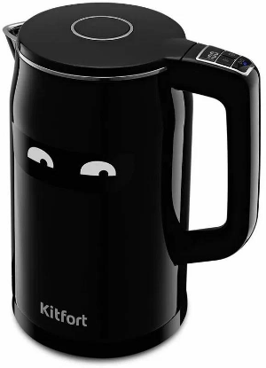 Изображение Электрический чайник Kitfort КТ-6154 (2200 Вт/1,7 л /пластик, нержавеющая сталь/черный)