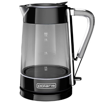 Изображение Электрический чайник Polaris PWK 1715 CGL (2200 Вт/1,7 л /стекло, металл/черный)