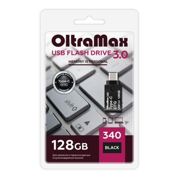 Изображение USB flash OltraMax 340,(USB 3.0 Type-C/128 Гб)-черный ()