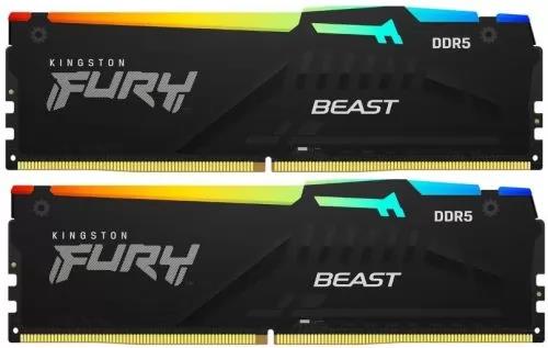 Изображение Оперативная память 2х8 GB DDR5 Kingston Fury Beast RGB (41600 Мб/с, 5200 МГц, CL40)