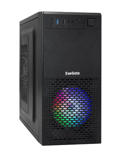 Изображение Корпус ExeGate EX296389RUS (mATX, ITX, черный, 450 Вт)/(EX296389RUS)