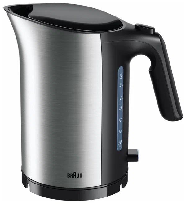 Изображение Электрический чайник Braun WK5100BK (2200 Вт/1,7 л /пластик, нержавеющая сталь/черный, серебристый)