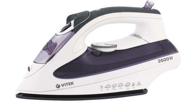 Изображение Утюг VITEK VT-8356 MC (2600 Вт/белый, фиолетовый)