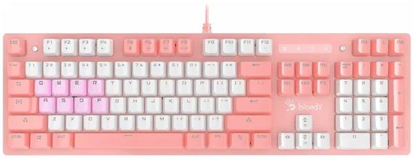 Изображение Клавиатура A4Tech Bloody B800 Dual Color (USB), (розовый, белый)
