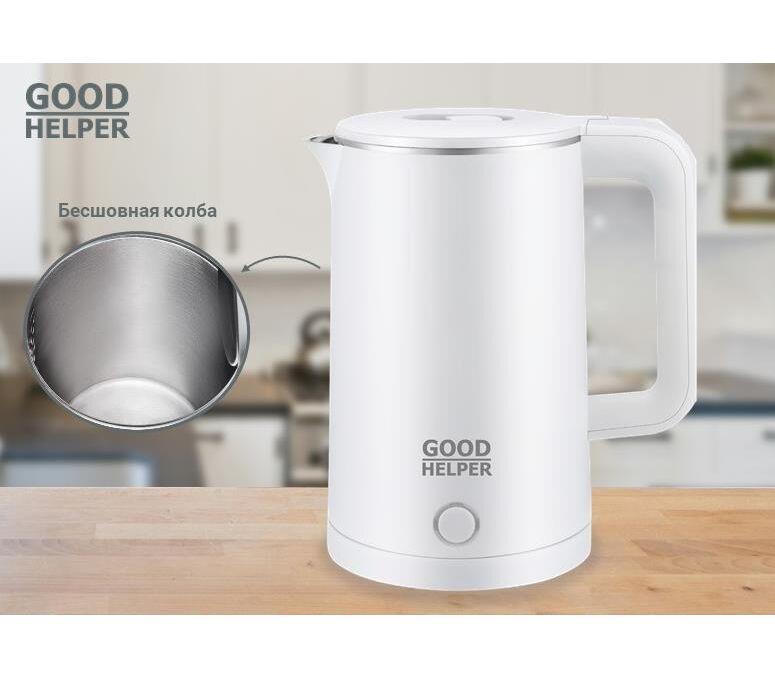 Изображение Электрический чайник Goodhelper GH-KPS187CWH (1500 Вт/1,85 л /пластик, нержавеющая сталь/белый)