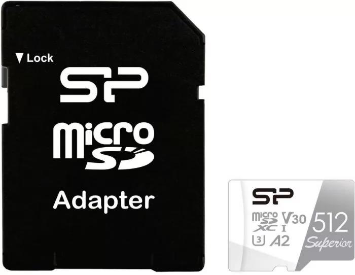 Изображение Карта памяти Silicon Power MicroSDXC Superior Class 10 512 Гб адаптер на SD SP512GBSTXDA2V20SP