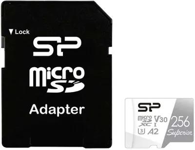 Изображение Карта памяти Silicon Power MicroSDXC Superior Class 10 256 Гб адаптер на SD SP256GBSTXDA2V20SP