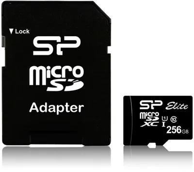 Изображение Карта памяти Silicon Power MicroSDXC Elite Class 10 256 Гб адаптер на SD SP256GBSTXBU1V10SP