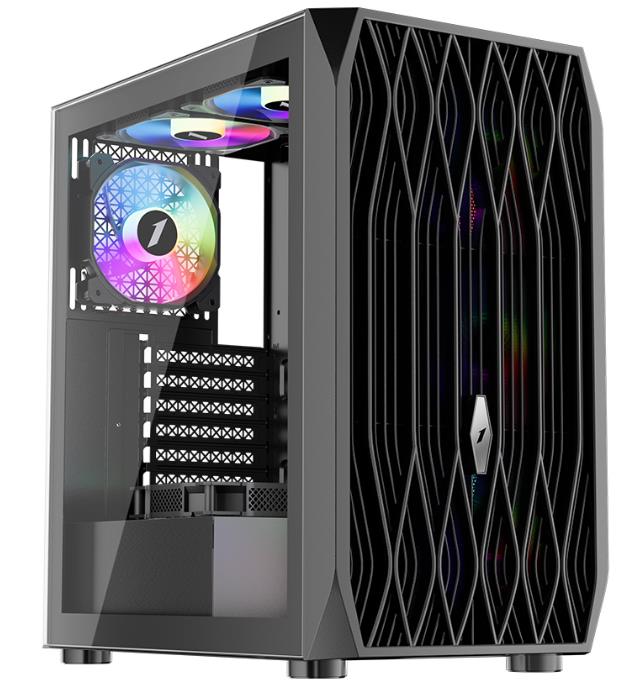 Изображение Корпус 1STPLAYER ARIYA AY7 (mATX, ATX, Mini-ITX, черный, без БП)/(AY7-BK-4F1)