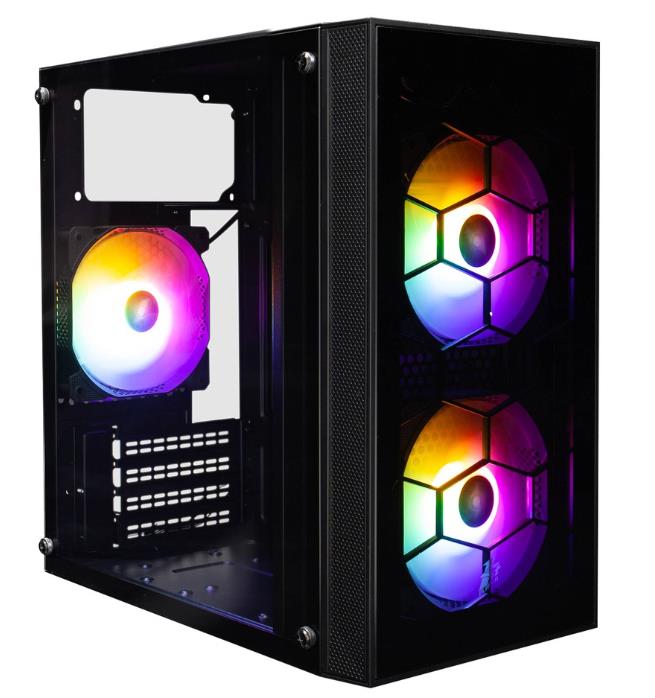 Изображение Корпус 1STPLAYER FIREBASE X1 (mATX, черный, без БП)/(X1-BK-3F1)