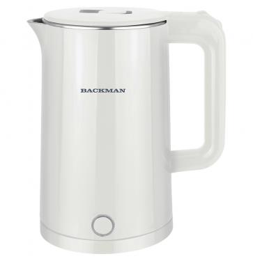 Изображение Электрический чайник BACKMAN BM-TEA 715 (2200 Вт/1,8 л /пластик, нержавеющая сталь/белый)