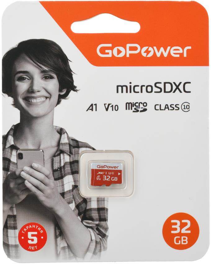 Изображение Карта памяти GoPower MicroSDXC Class 10 32 Гб  00-00025680