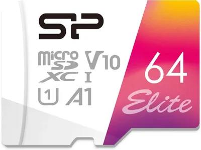 Изображение Карта памяти Silicon Power MicroSDXC Elite Class 10 64 Гб адаптер на SD SP064GBSTXBV1V20SP