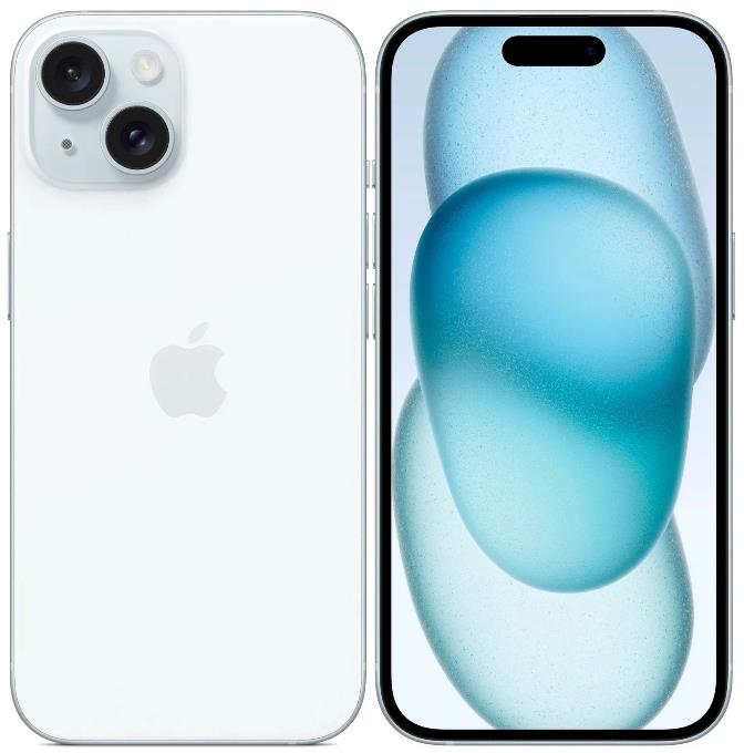 Изображение Смартфон Apple iPhone 15 A3090 (128 Гб/6 Гб) голубой