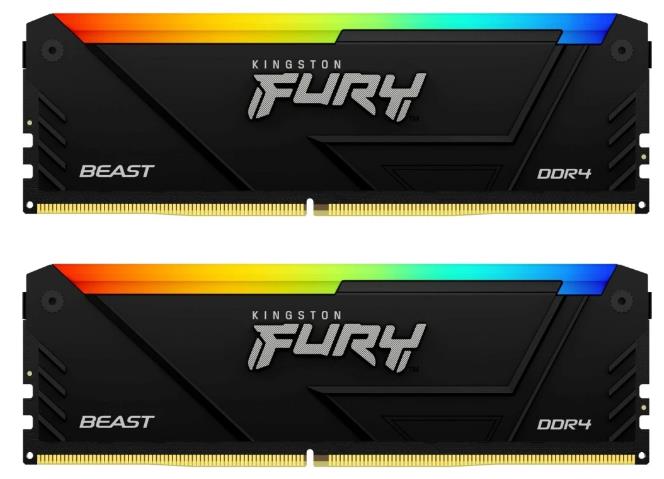 Изображение Оперативная память 2x32 GB DDR4 Kingston Fury Beast RGB (21300 МБ/с, 2666 МГц, CL16)