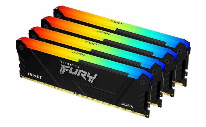 Изображение Оперативная память 4x32 GB DDR4 Kingston Fury Beast Black RGB (25600 МБ/с, 3200 МГц, CL16)