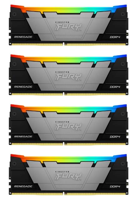 Изображение Оперативная память 4x16 GB DDR4 Kingston Fury Renegade RGB (25600 МБ/с, 3200 МГц, CL16)