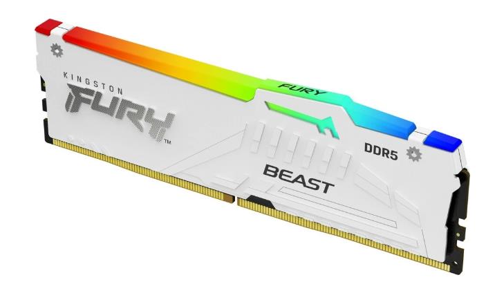 Изображение Оперативная память 1x32 GB DDR5 Kingston Fury Beast White RGB (44800 Мб/с, 5600 МГц, CL40)