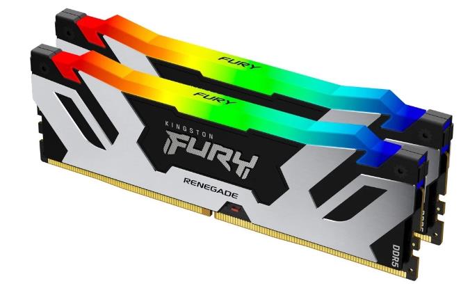 Изображение Оперативная память 2x24 GB DDR5 Kingston Fury Renegade Silver RGB (51200 Мб/с, 6400 МГц, CL32)