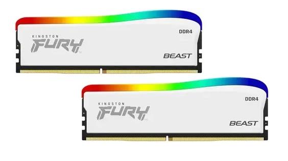 Изображение Оперативная память 2х8 GB DDR4 Kingston Fury Beast White SE (25600 МБ/с, 3200 МГц, CL16)