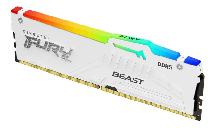 Изображение Оперативная память 16 GB DDR5 Kingston Fury Beast White RGB (41600 Мб/с, 5200 МГц, CL36)