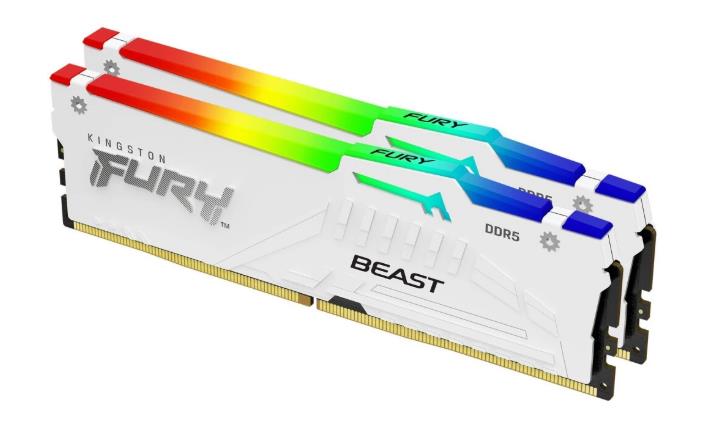 Изображение Оперативная память 2x16 GB DDR5 Kingston Fury Beast White RGB (41600 Мб/с, 5200 МГц, CL36)