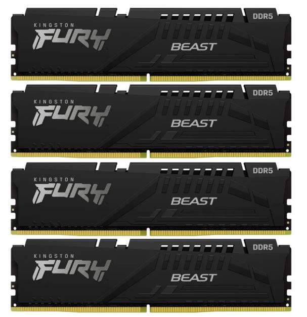 Изображение Оперативная память 4x16 GB DDR5 Kingston Fury Beast (41000 Мб/с, 5200 МГц, CL40)