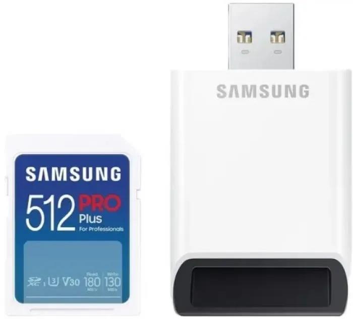 Изображение Карта памяти Samsung SDXC PRO Plus Class 10 512 Гб USB-картридер MB-SD512SB/WW