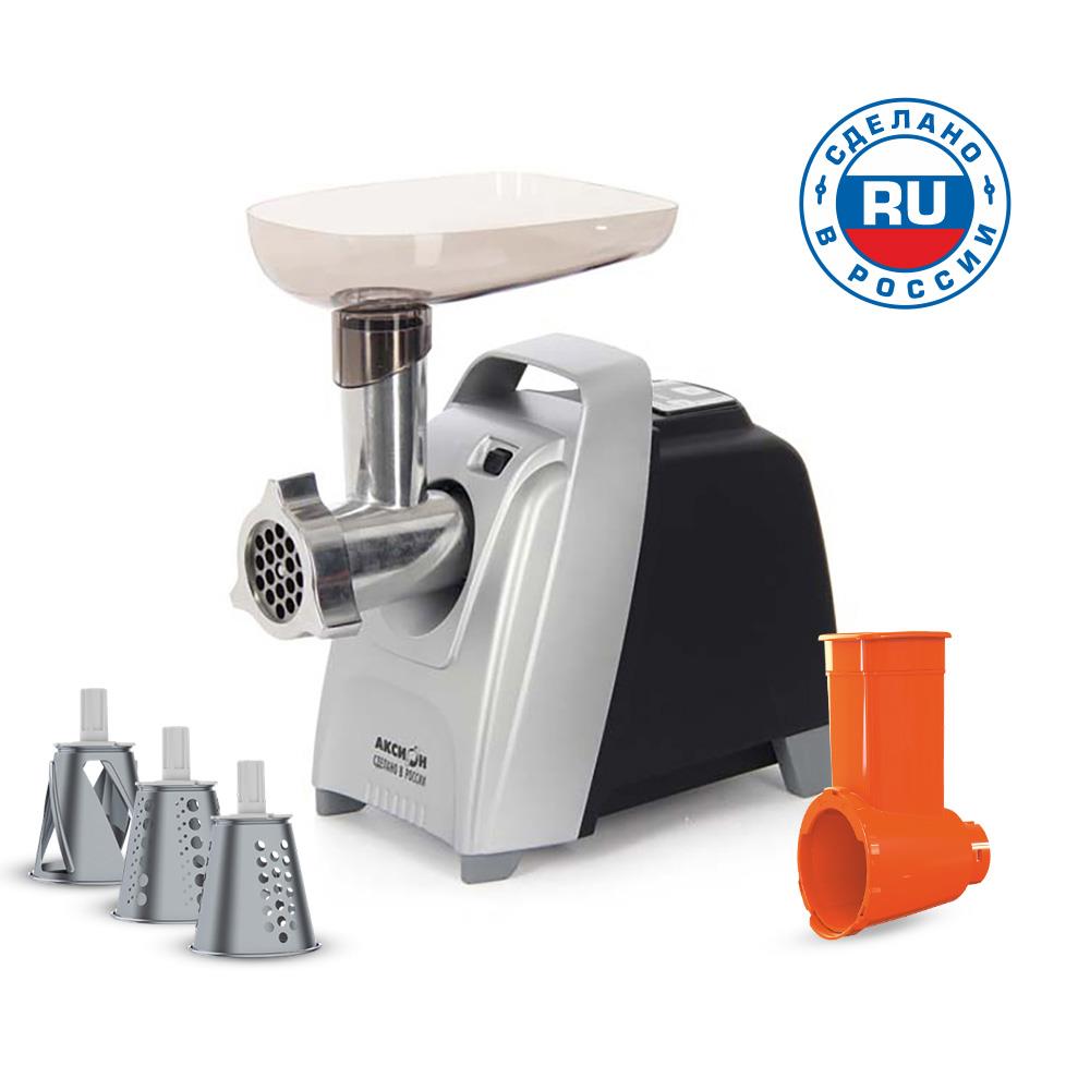 Изображение Мясорубка Аксион М 62.03 (2000 Вт /4 кг/мин/серебристый, черный)