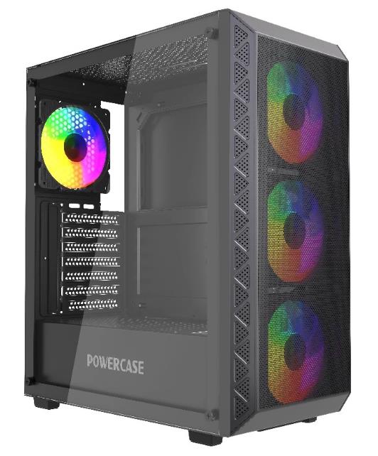 Изображение Корпус PowerCase Mistral S4B Black (mATX, ATX, Mini-ITX, черный, без БП)/(CMSB-L4)