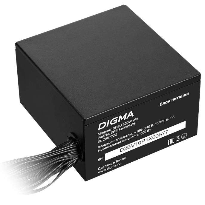 Изображение Блок питания Digma DPSU-600W-WH (DPSU-600W-WH) (600 Вт )