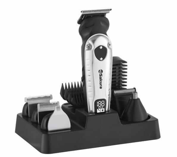 Изображение Набор для стрижки бороды и усов, волос Sakura SA-5183BK, серый