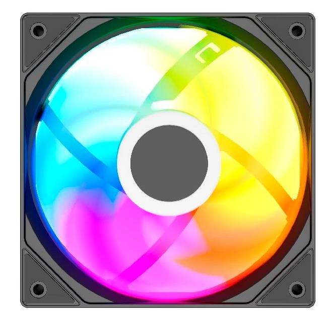 Изображение Вентилятор PowerCase M53-12 ARGB (1800 об/мин , 120x120x25 мм,4-pin PWM)