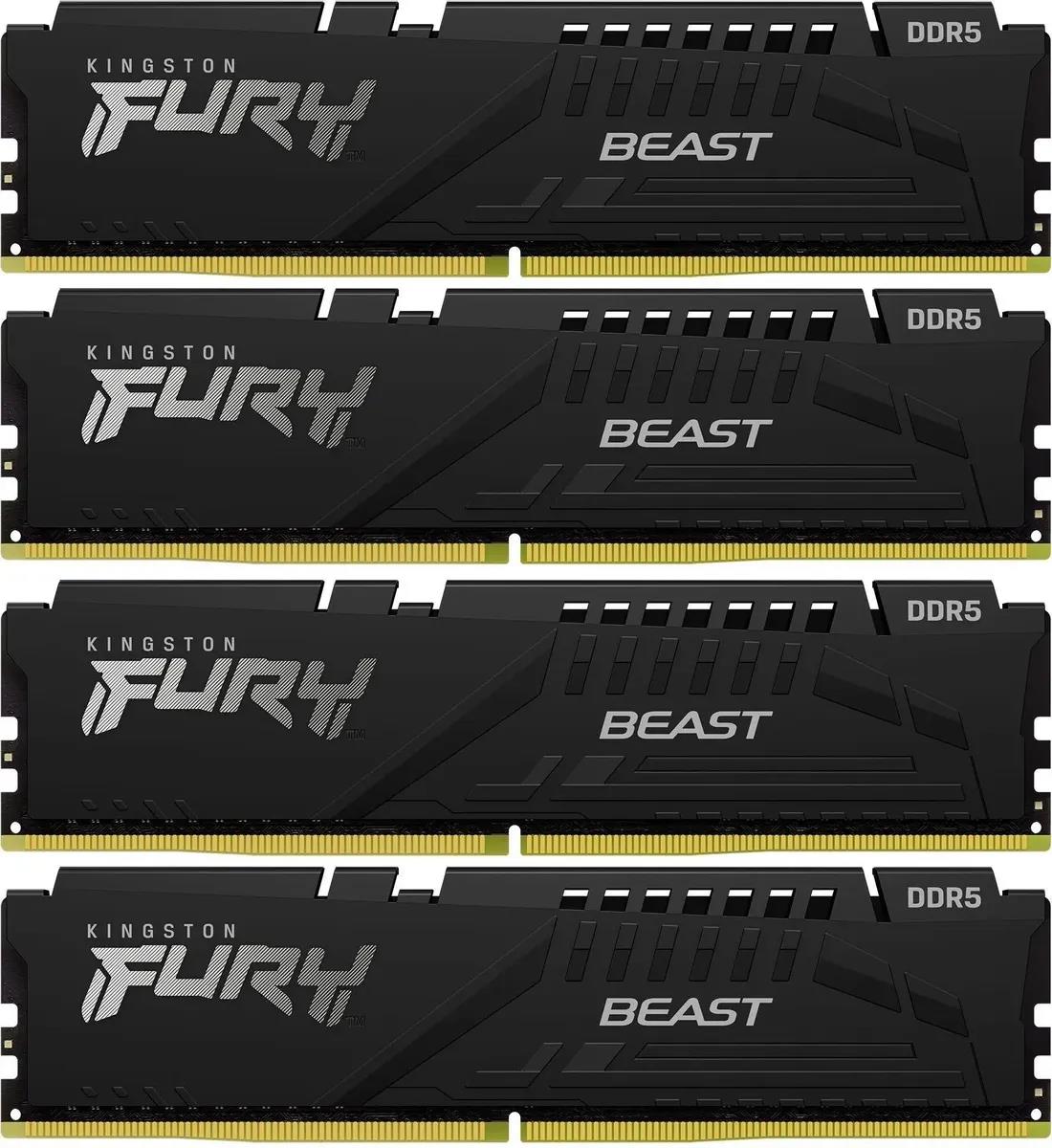 Изображение Оперативная память 4x16 GB DDR5 Kingston Fury Beast (44800 Мб/с, 5600 МГц, CL40)
