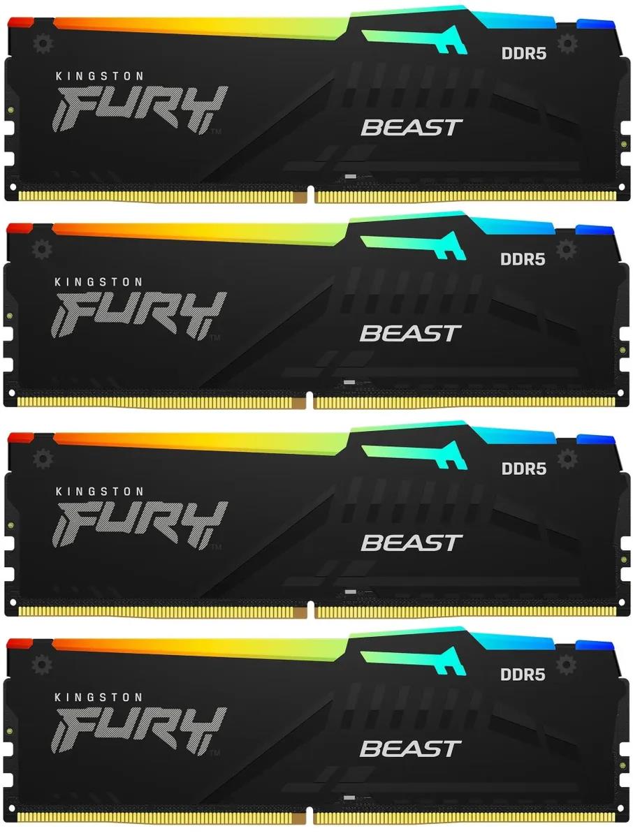 Изображение Оперативная память 4x16 GB DDR5 Kingston Fury Beast (44800 Мб/с, 5600 МГц, CL40)