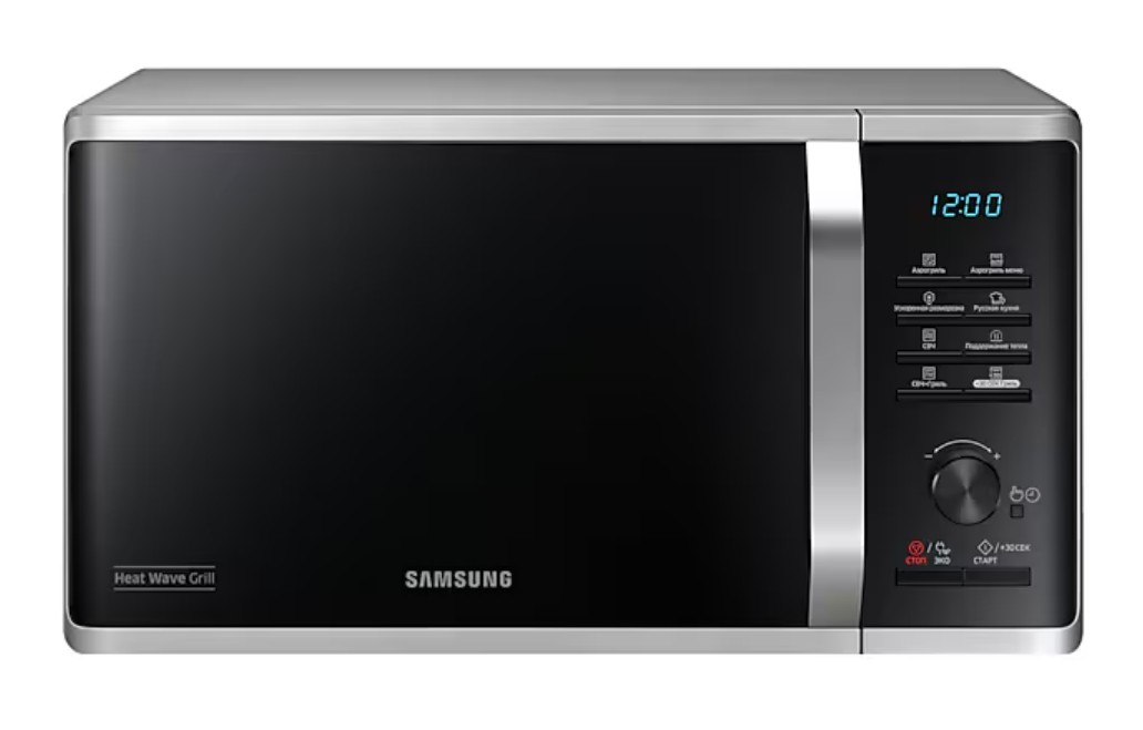 Изображение Микроволновая печь Samsung MG23K3575AS/BW [ПИ] (800 Вт  23 л  Гриль  серебристый)