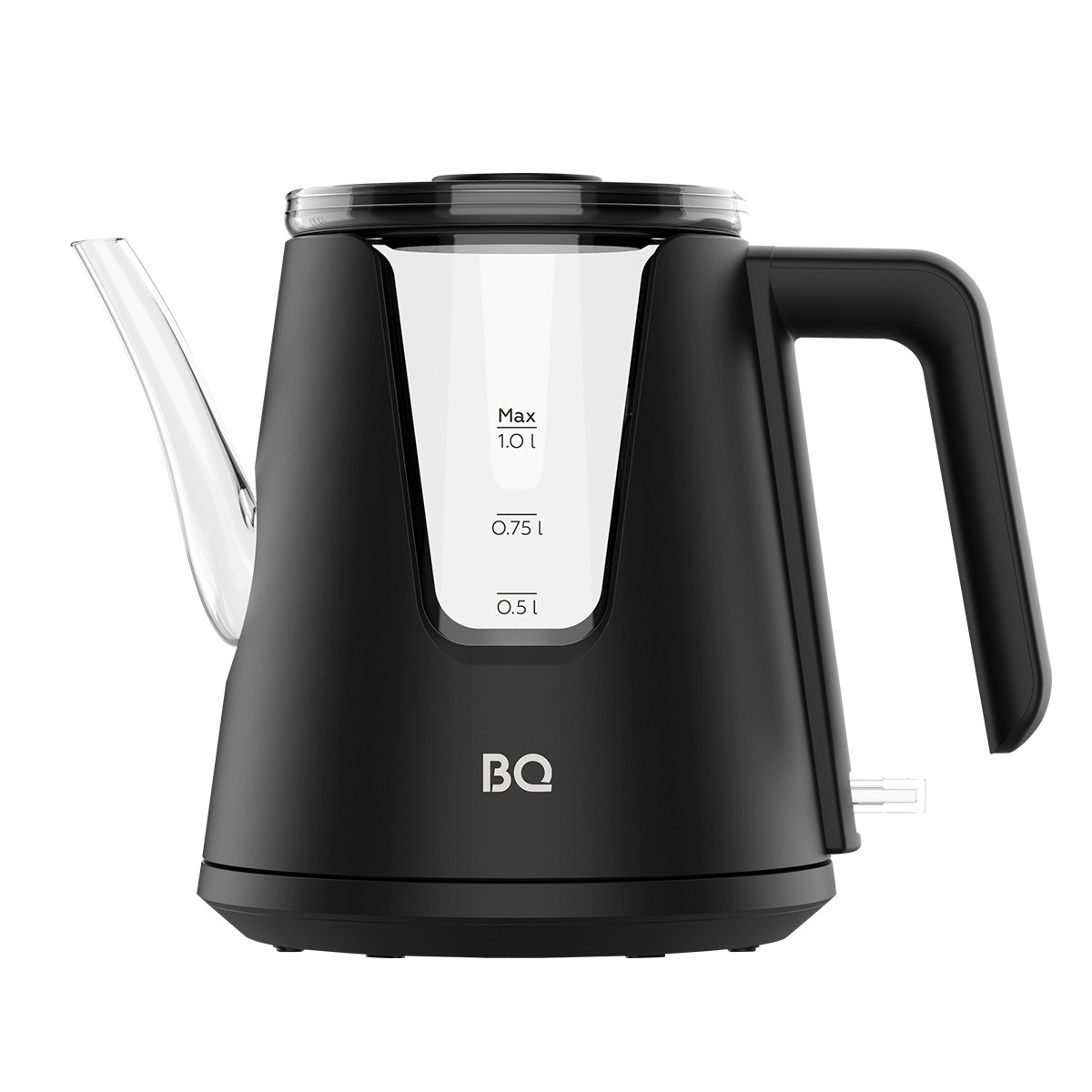Изображение Электрический чайник BQ KT0046DW (2200 Вт/1 л /стекло, пластик/черный)