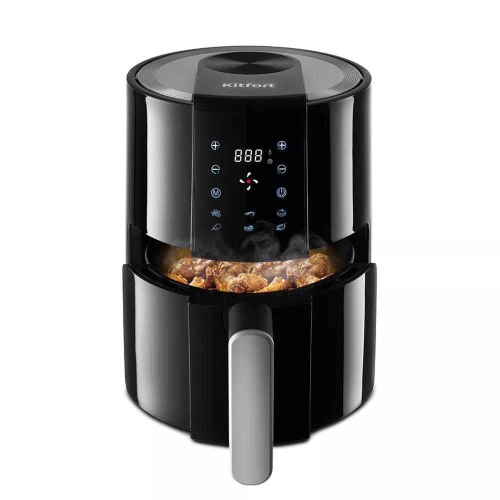 Изображение Аэрогриль Kitfort КТ-2225 черный (1000 Вт /1,9 л )