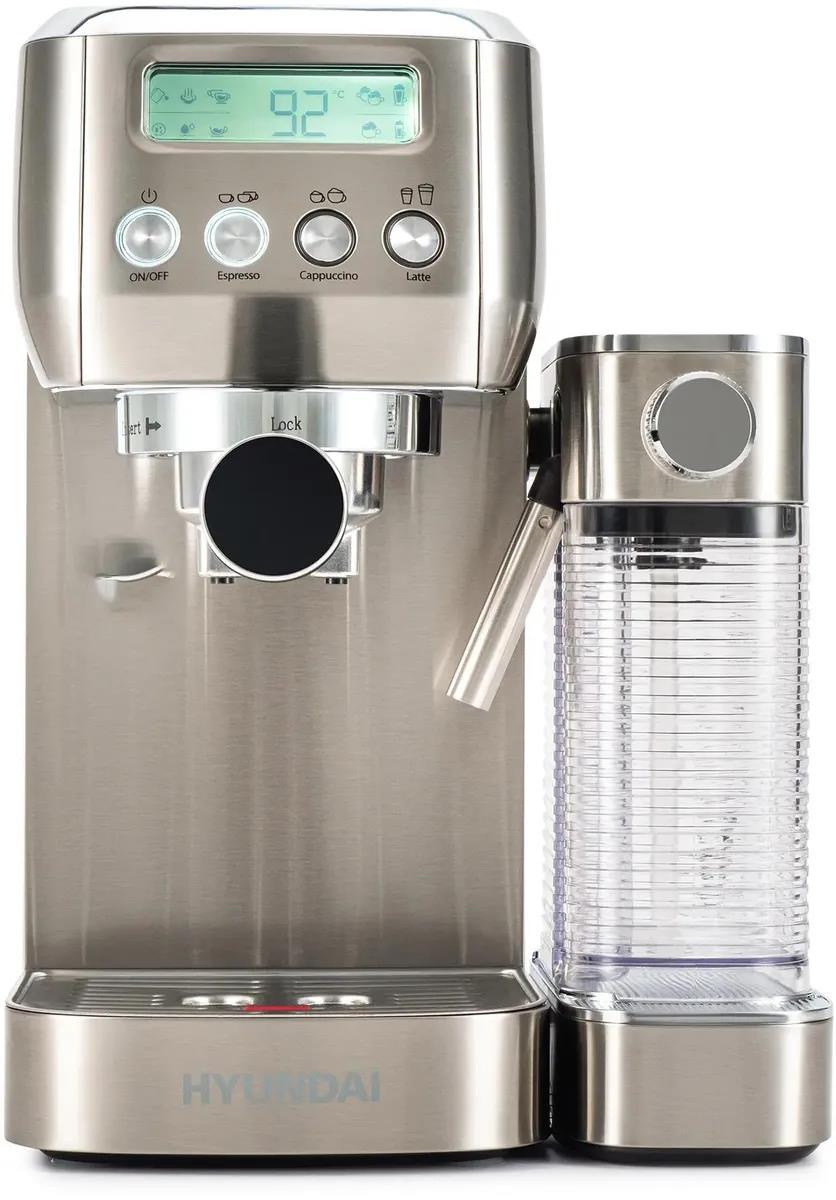 Изображение Кофеварка Hyundai HEM-9999 серебристый (рожковая//1350 Вт )