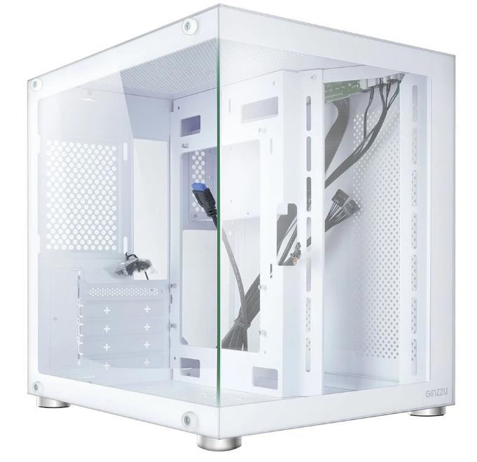 Изображение Корпус Ginzzu V200 White (mATX, Mini-ITX, белый, без БП)/(V200)