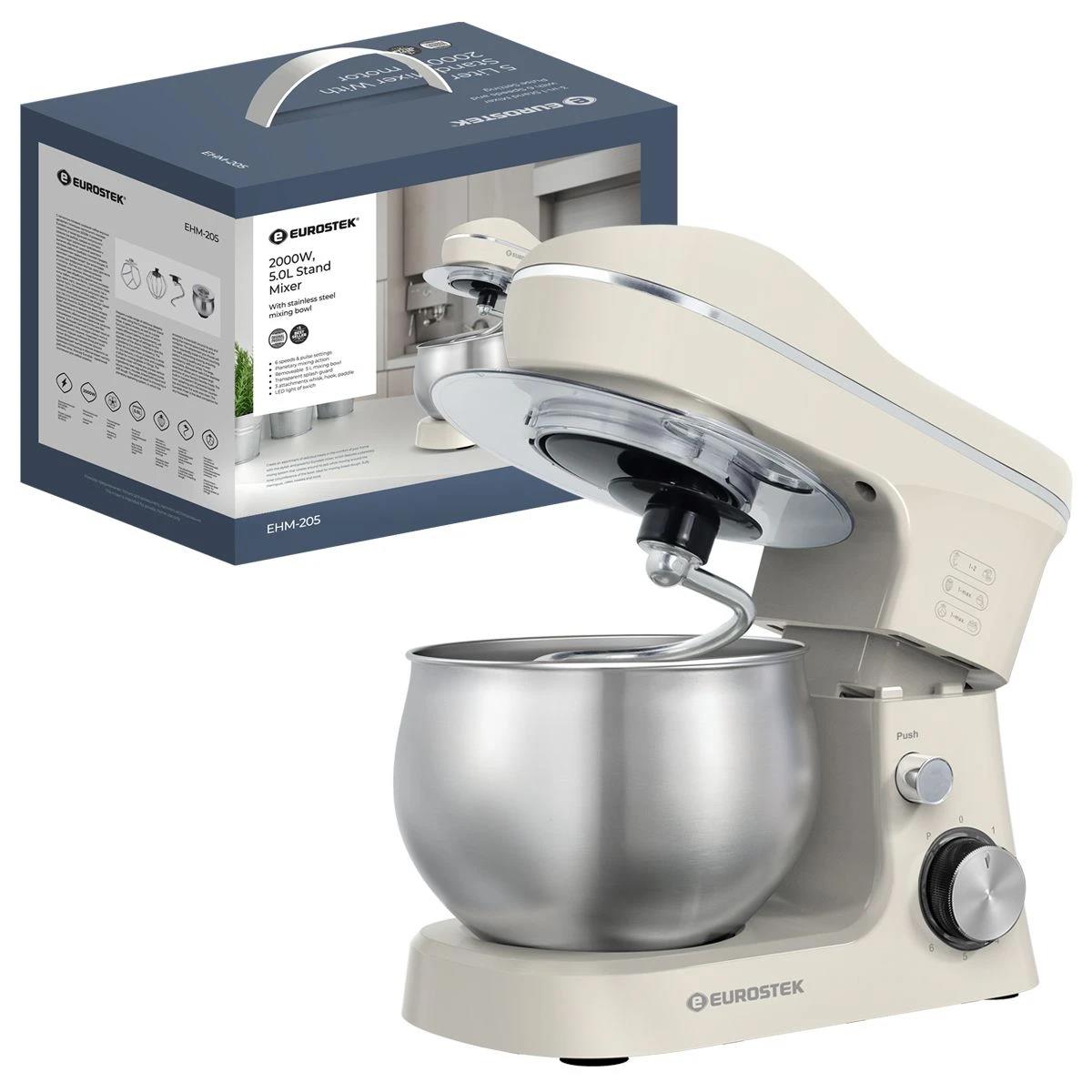 Изображение Миксер Eurostek EHM-205 чаша 5 л, 2000 Вт (2000 Вт /бежевый)