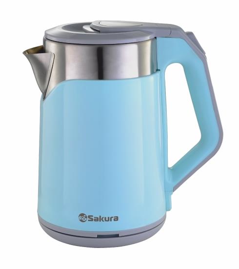 Изображение Электрический чайник Sakura SA-2172BL (1800 Вт/1,8 л /нержавеющая сталь/голубой)