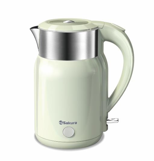 Изображение Электрический чайник Sakura SA-2182GR (1.8) (1800 Вт/1,8 л /пластик, нержавеющая сталь/зеленый)